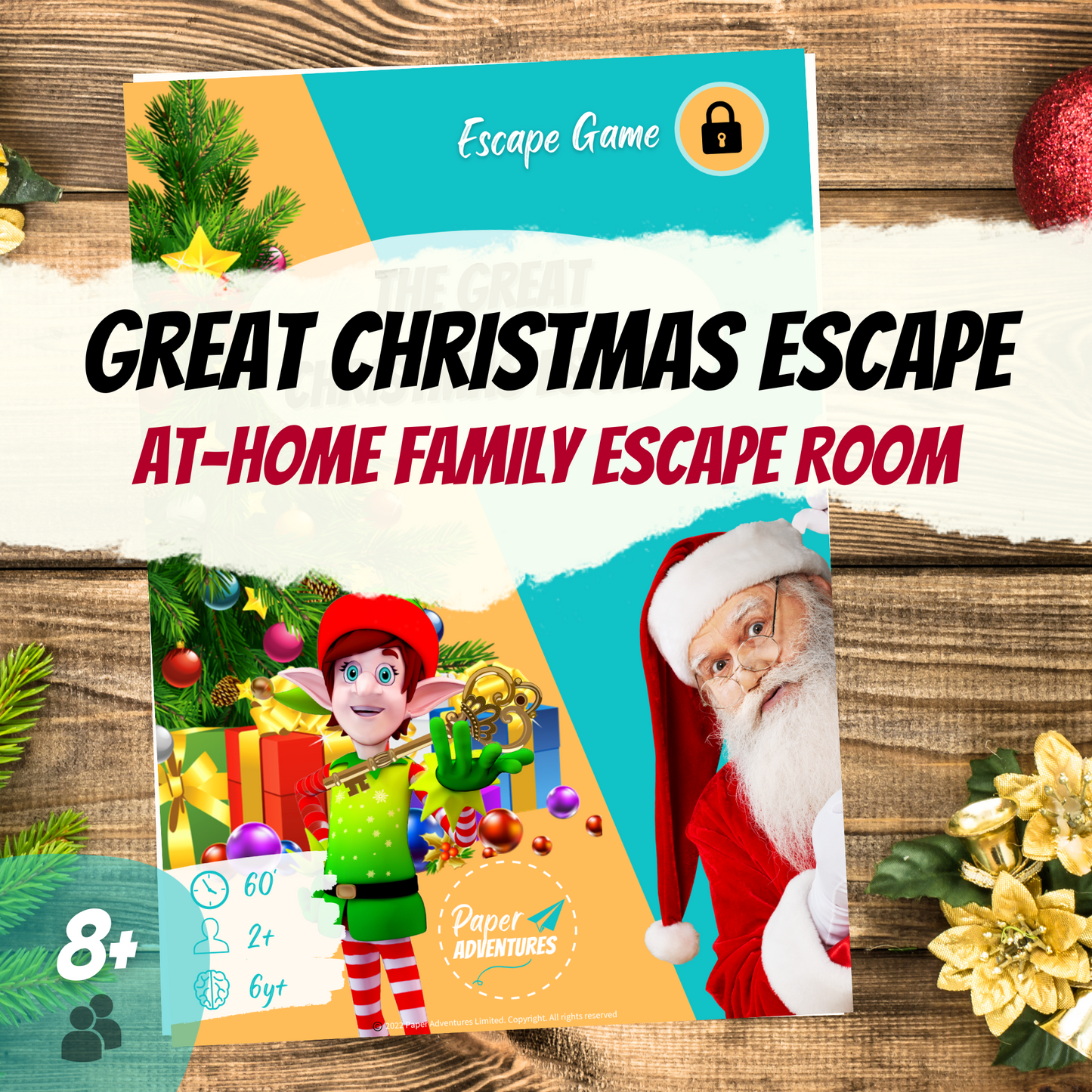 Christmas Escape Room for Kids at home : Great Christmas Escape a festive santa children game - cover