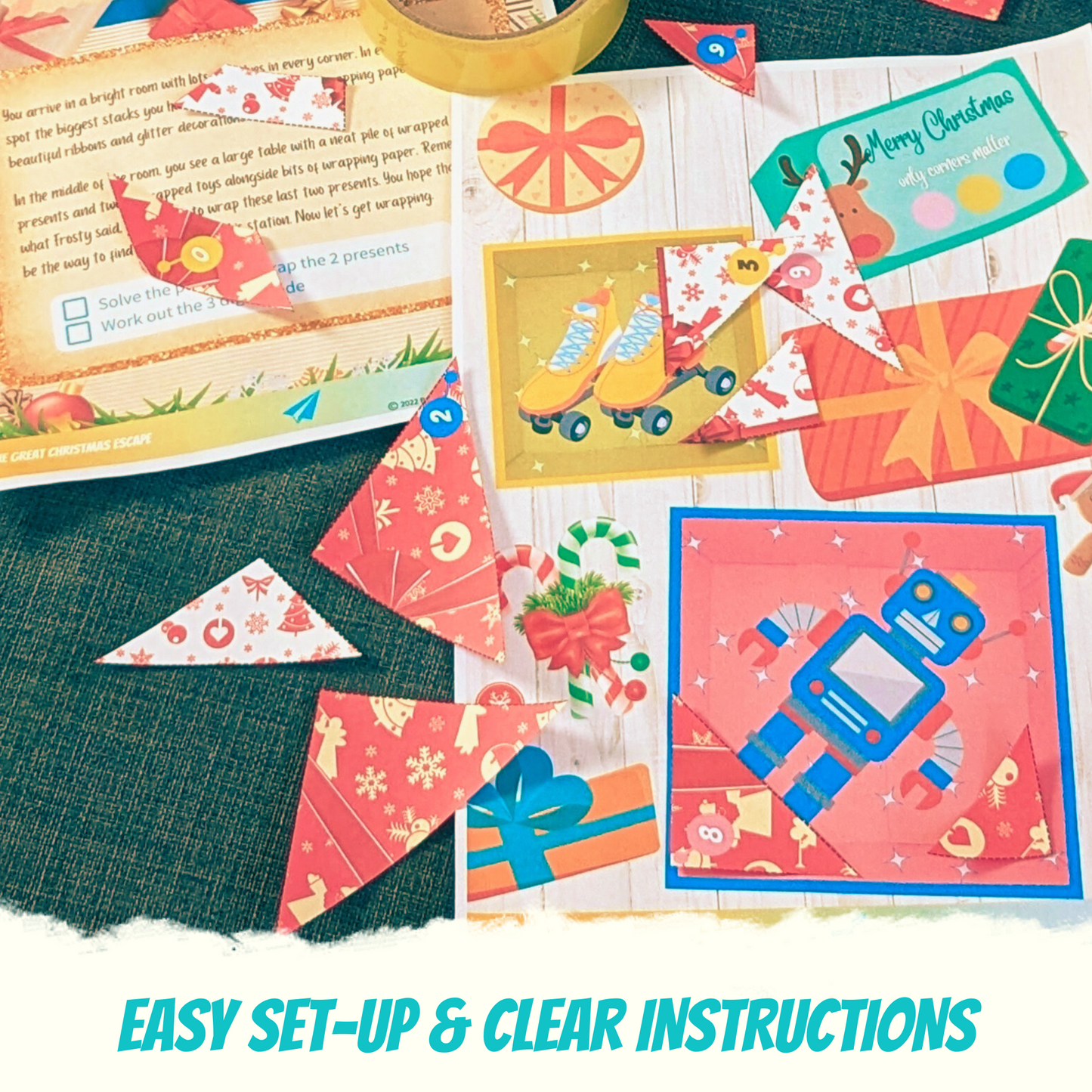 Christmas Escape Room for Kids at home : Great Christmas Escape a festive santa children game - gift wrapping puzzle