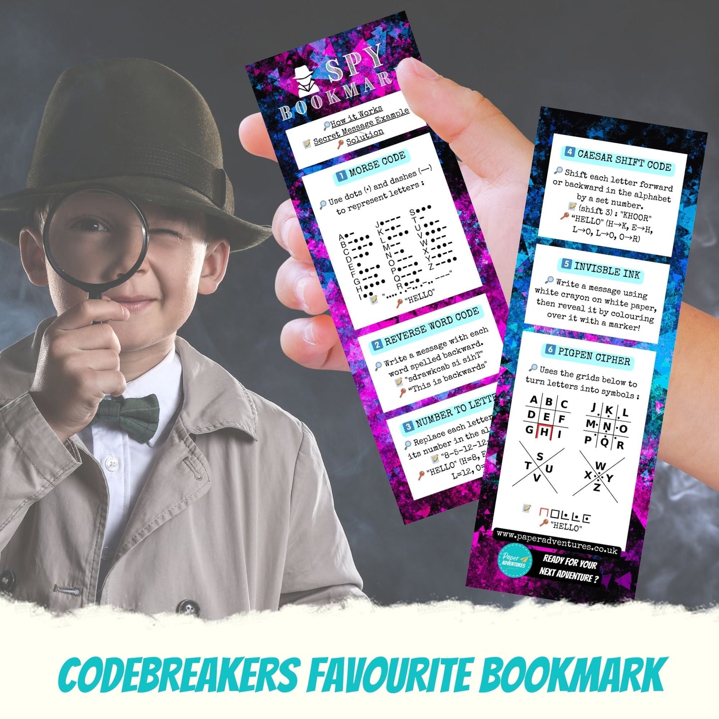 Escape Room for Kids at home -  detective spy bookmark