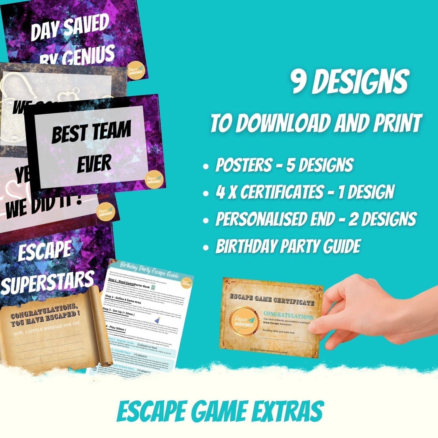 Escape Room for Kids at home : Birthday Xtra Fun - escape content