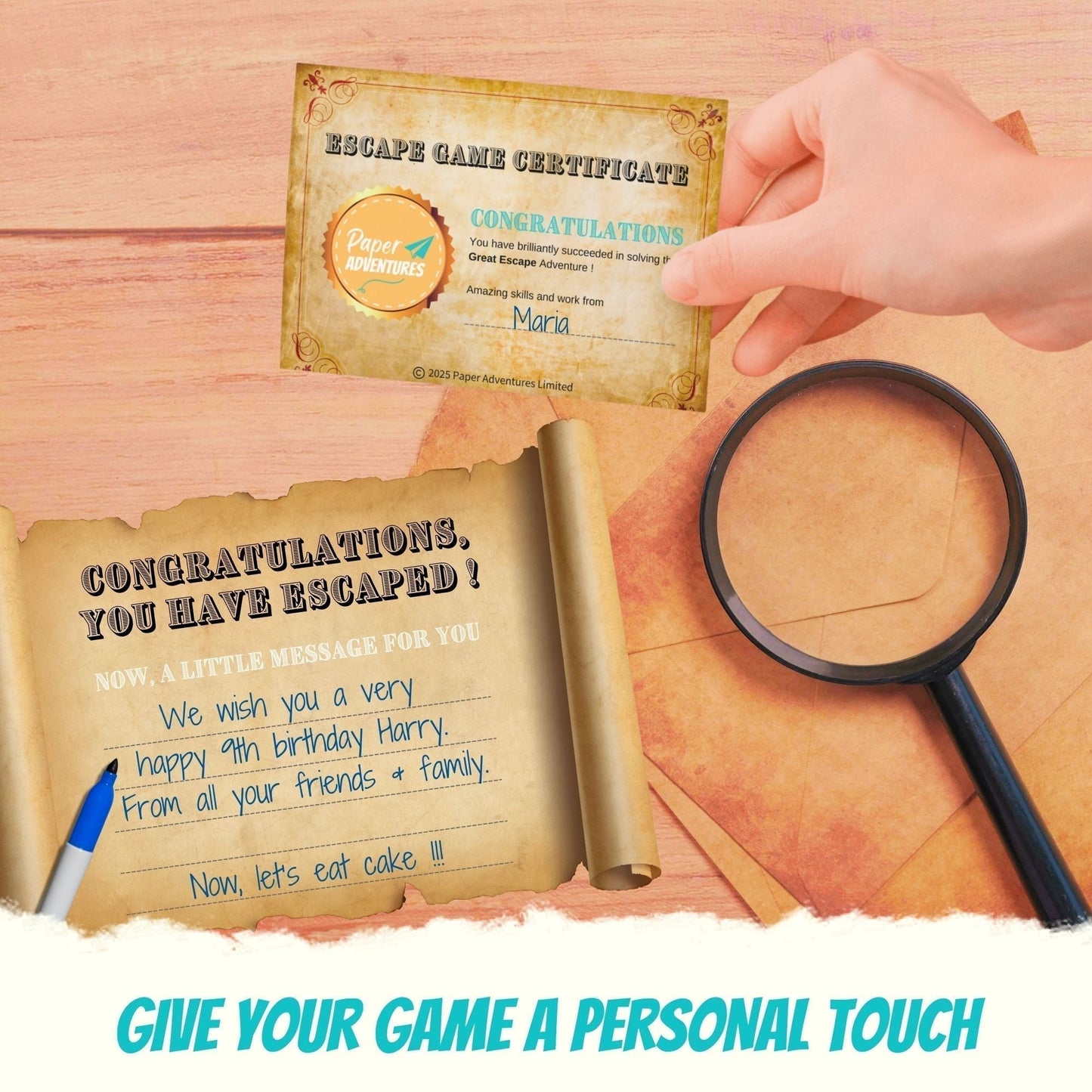 Escape Room for Kids at home : Birthday Xtra Fun - certificates