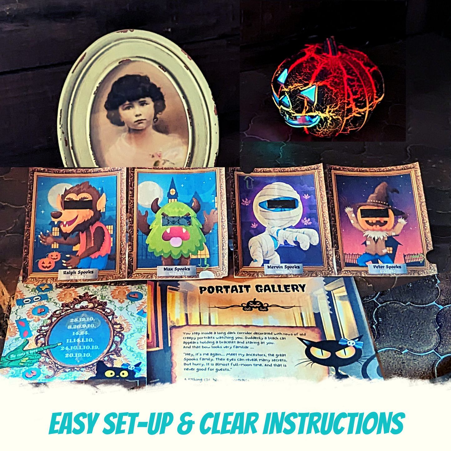 Escape Room for Kids at home : Great Halloween Escape Halloween children party game - portrait puzzle