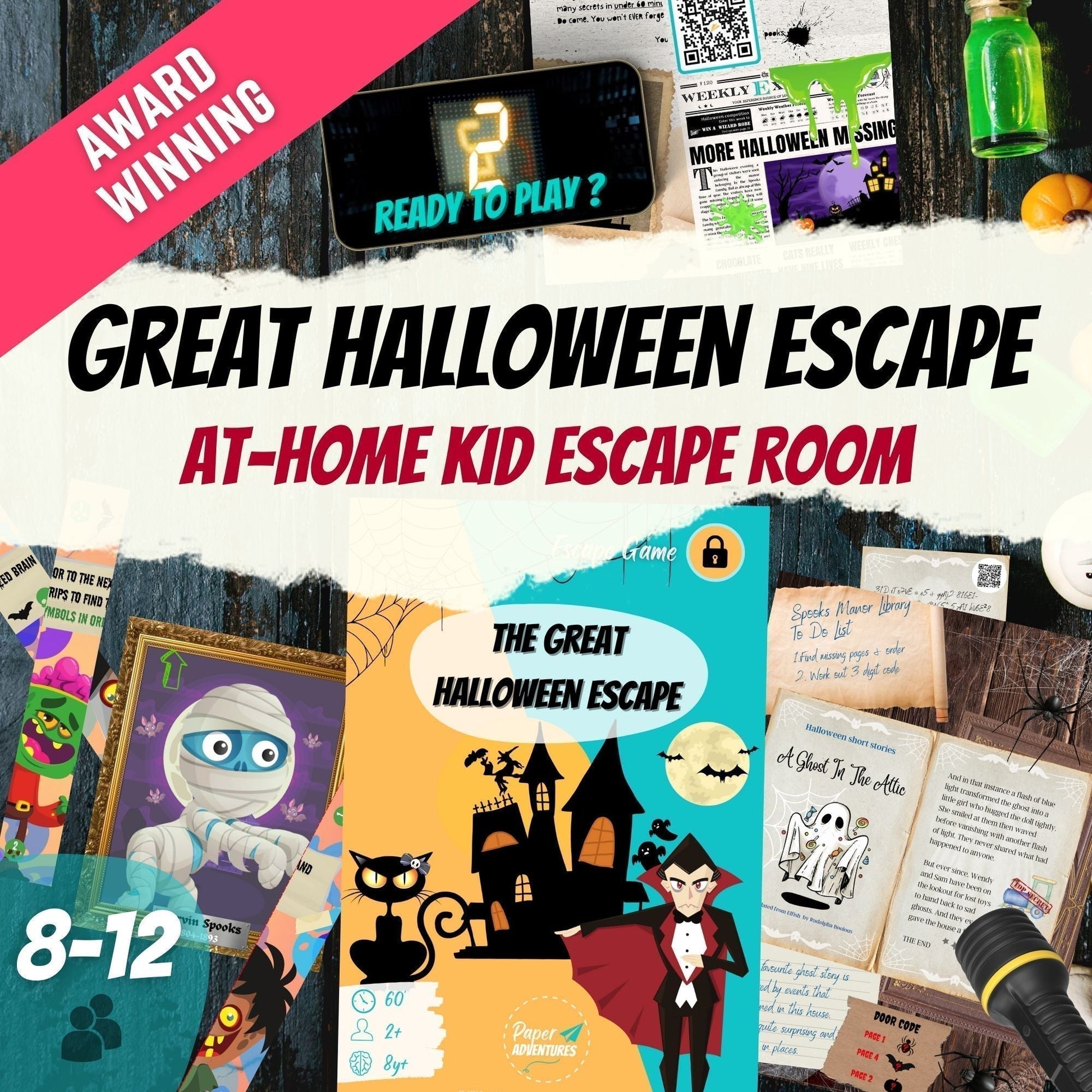 Escape Room for Kids at home : Great Halloween Escape Halloween children party game - cover