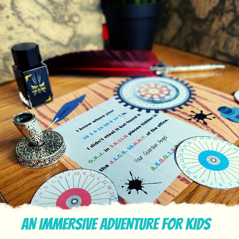Escape Room for Kids at home : Case of Auntie's Manor is a detective mystery who-dunnit birthday activity - letter puzzle