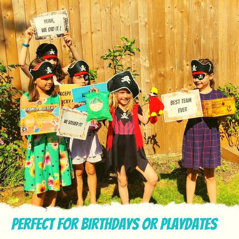 Escape Room for Kids at home with bundle that includes space, detective and pirate birthday adventures - awards
